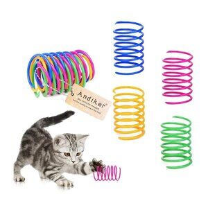 Interactive Cat Spiral Spring Toy Set Sturdy Plastic Hunting Playtime Fun